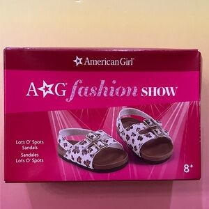 NEW NIB American Girl AG Lots O' Spots Sandals Shoes cheetah print